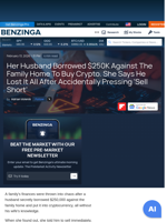 Her Husband Borrowed $250K Against The Family Home To Buy Crypto. She Says He Lost It All After Accidentally Pressing 'Sell Short'  - Benzinga