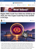 Ripple (XRP) Could Turn $500 Into $2500 by Q3 2025, but This Crypto Could Flip it Into $25000 in 84 Days - TheNewsCrypto