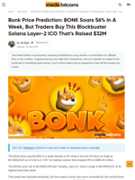 BONK Price Up 56% In A Week, All Eyes Are On This SOL L2 ICO