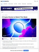3 Crypto Stocks To Watch For Price Gains This Week