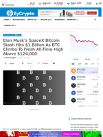 Elon Musk’s SpaceX Bitcoin Stash Hits $1 Billion As BTC Climbs To Fresh All-Time High Above $124,000 ⋆ ZyCrypto