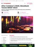 After Coinbase's BASE, MetaMask Teases MASK Token - Coinspeaker