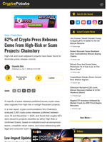 62% of Crypto Press Releases Come From High-Risk or Scam Projects: Chainstory
