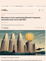 Big money won’t stop buying Bitcoin! Corporate treasuries now own 1 mln BTC - AMBCrypto