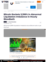 Bitcoin Rockets 3,399% in Abnormal Liquidation Imbalance in Hourly Bloodbath