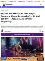 Bitcoin and Ethereum ETFs Stage Dramatic $340M Reversal