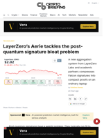 LayerZero's Aerie tackles the post-quantum signature bloat problem