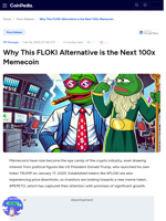 Why This FLOKI Alternative is the Next 100x Memecoin - PEPETO