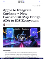 Apple to Integrate Cardano - New CardanoKit May Bridge ADA to iOS Ecosystem
