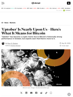 'Uptober' Is Nearly Upon Us—Here's What It Means for Bitcoin - Decrypt