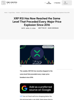 XRP RSI Has Now Reached the Same Level That Preceded Every Major Price Explosion Since 2016