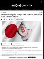 Japan's Remixpoint Dumps XRP, ETH, SOL and DOGE to Go All-In on Bitcoin