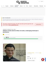 Alibaba unveils Qwen3.8 Max AI model, challenging Anthropic's dominance