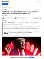 OFFICIAL TRUMP’s $938 Million Unlock Fuels Short-Lived Rally