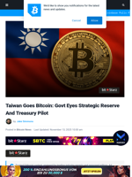 Bitcoinist: Taiwan Goes Bitcoin: Govt Eyes Strategic Reserve And Treasury Pilot