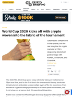 World Cup 2026 kicks off with crypto woven into the fabric of the tournament