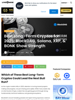 Best Long-Term Cryptos for 2025: BlockDAG, Solana, XRP, & BONK Show Strength | Live Bitcoin News