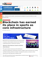 Blockchain has earned its place in sports as core infrastructure - The Crypto News Wire