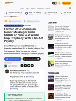 Former UFC Champion Conor McGregor Risks $100K on Viral 3-2 World Cup Prophecy With a $3.6M Payday