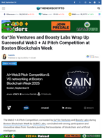 Ga^3in Ventures and Boosty Labs Wrap Up Successful Web3 + AI Pitch Competition at Boston Blockchain Week