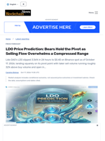 LDO Price Prediction: Bears Hold the Pivot as Selling Flow Overwhelms a Compressed Range - Blockchain.News
