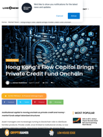 Hong Kong’s Flow Capital Brings Private Credit Fund Onchain | Live Bitcoin News