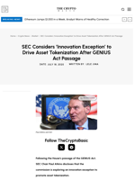 SEC Considers ‘Innovation Exception’ to Drive Asset Tokenization After GENIUS Act Passage