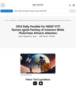 100X Rally Possible For HBAR? ETF Rumors Ignite Fantasy of Investors While PlutoChain Attracts Attention