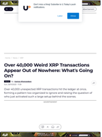 Over 40,000 Weird XRP Transactions Appear Out of Nowhere: What's Going On? - U.Today