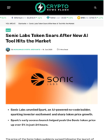 Sonic Labs Token Soars After New AI Tool Hits the Market - Crypto News Flash