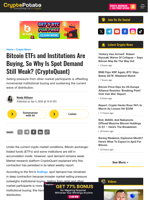 Bitcoin ETFs and Institutions Are Buying, So Why Is Spot Demand Still Weak? (CryptoQuant)