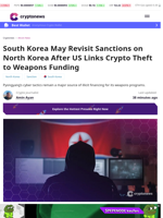 South Korea May Revisit Sanctions on North Korea After US Links Crypto Theft to Weapons Funding