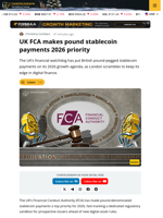 FCA Fast Tracks UK Pound Stablecoin Sandbox Ahead of 2026 Rules