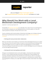 Why Should You Work with a Local Blockchain Development Company?