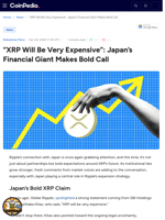 “XRP Will Be Very Expensive”: Japan’s Financial Giant Makes Bold Call