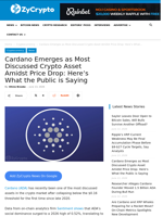 Cardano Emerges as Most Discussed Crypto Asset Amidst Price Drop: Here’s What the Public is Saying ⋆ ZyCrypto