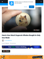 Here’s How Much Dogecoin Whales Bought In Only One Week | Bitcoinist.com