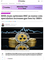 BNB chain optimizes BSC as meme coin speculation increases gas fees by 388%