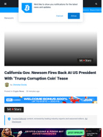 California Governor Newsom Fires Back At US President With 'Trump Corruption Coin' Tease