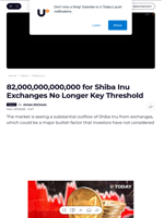 82,000,000,000,000 for Shiba Inu Exchanges No Longer Key Threshold - U.Today