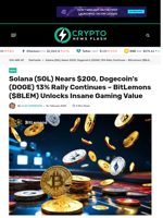 Solana (SOL) Nears $200, Dogecoin's (DOGE) 13% Rally Continues - BitLemons ($BLEM) Unlocks Insane Gaming Value - Crypto News Flash