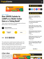 River (RIVER) Explodes by 2,000% in a Month: Further Gains or a Ticking Bomb?