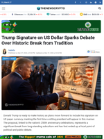 Trump Signature on US Dollar Sparks Debate Over Historic Break from Tradition