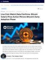Live Coin Watch Data Confirms: Bitcoin Solaris Price Action Mirrors Bitcoin’s Early Adoption Phase