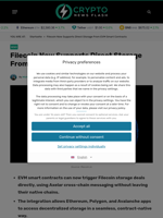 Filecoin Now Supports Direct Storage From EVM Smart Contracts - Crypto News Flash