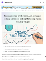 Cardano price prediction: ADA struggles to keep investors as brighter competition steals spotlight - CoinJournal