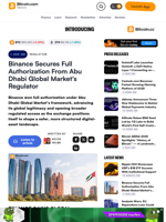 Binance Secures Full Authorization From Abu Dhabi Global Market's Regulator – Regulation Bitcoin News