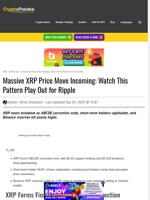 Massive XRP Price Move Incoming: Watch This Pattern Play Out for Ripple