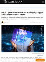 Bybit Updates Mobile App to Simplify Crypto and Expand Global Reach - DailyCoin