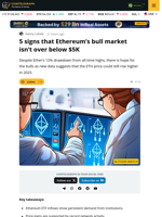 5 Signs Suggest Ether Could Soon Rally to New All-time Highs.